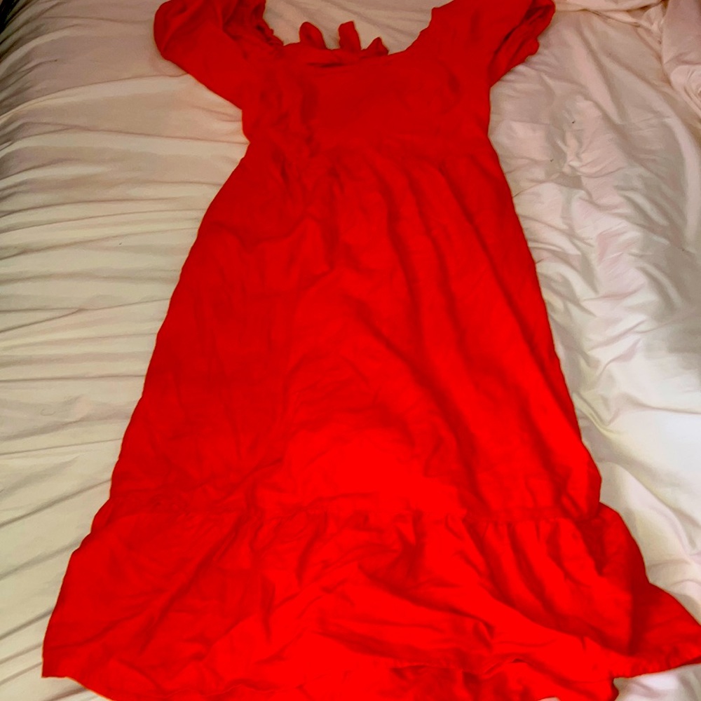 Boho Orange Flowy Dress